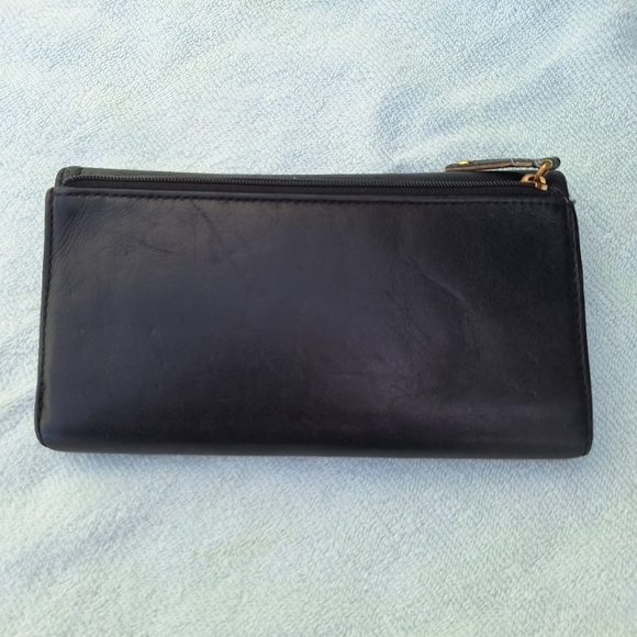 Coach Logo Black Leather Wallet - Picture 3 of 8